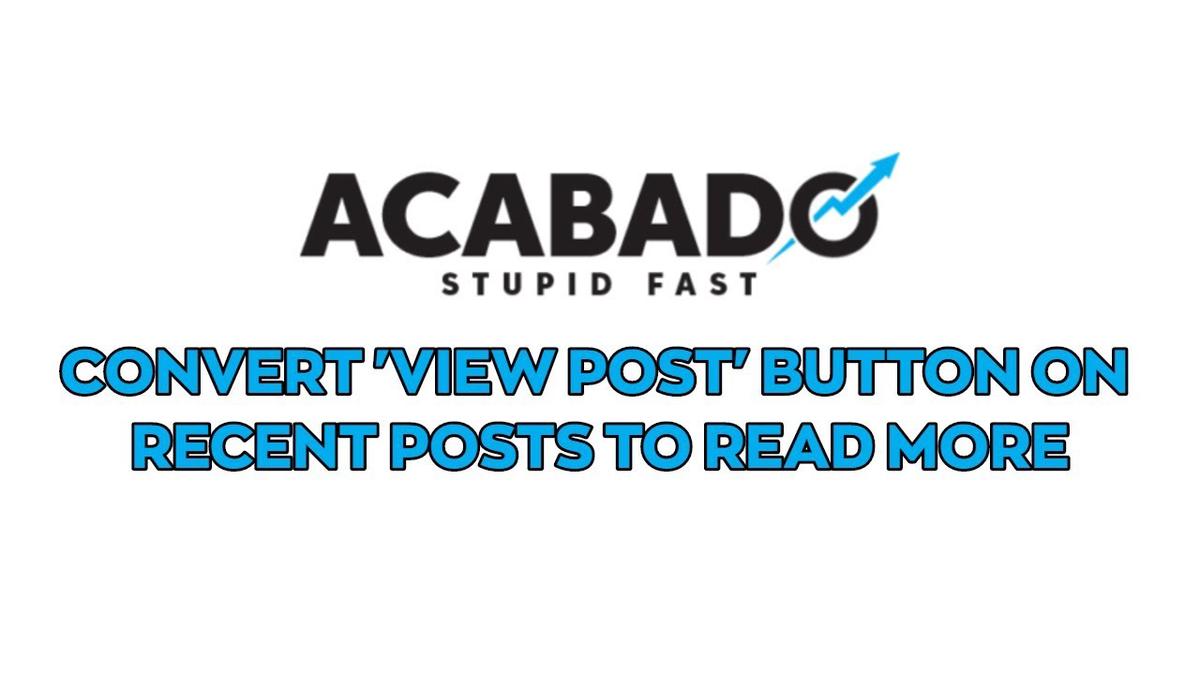 'Video thumbnail for Replace Button Text For View Post On Recent Posts And Archives'