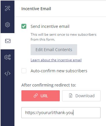 Centennial Form Incentive Email Settings - ConvertKit Tutorial